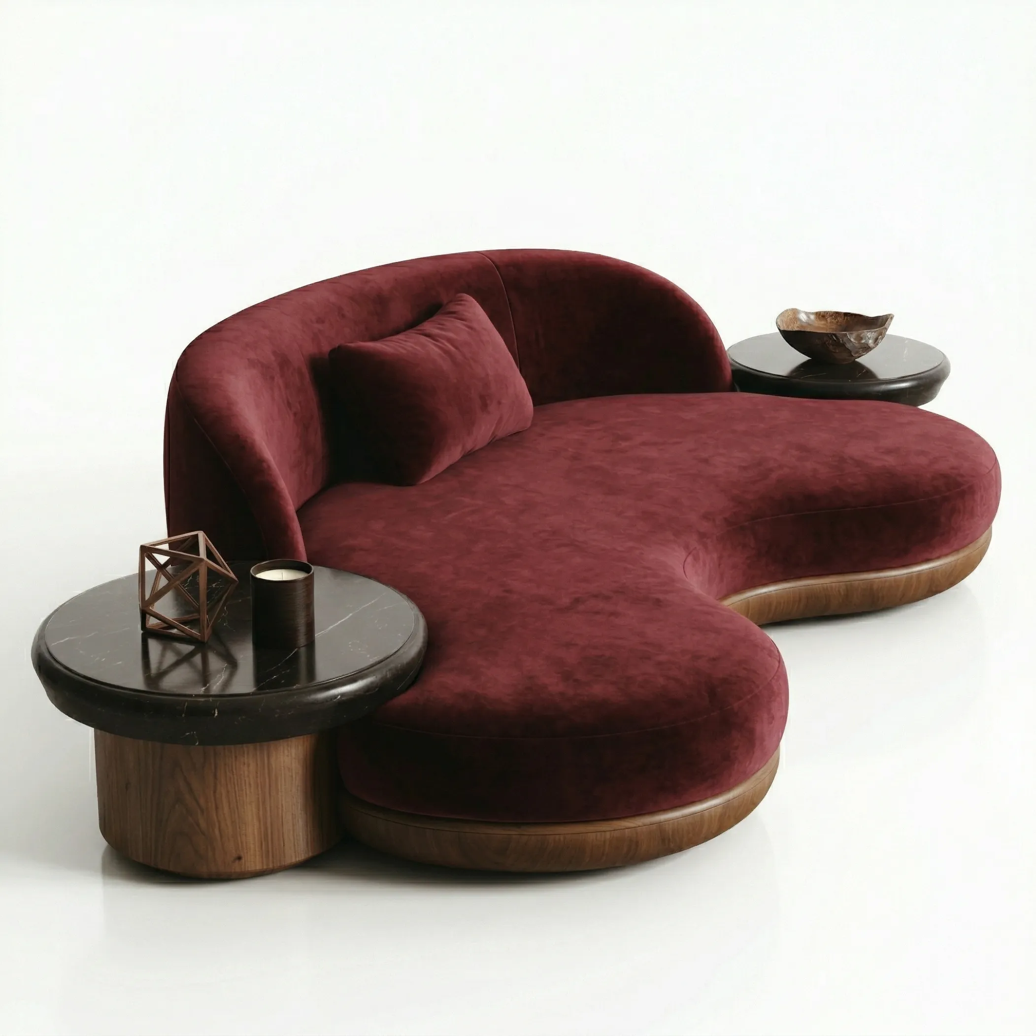 Aroha House Bordeaux Organic Designer Sofa with Tables – Milan Inspired Luxury