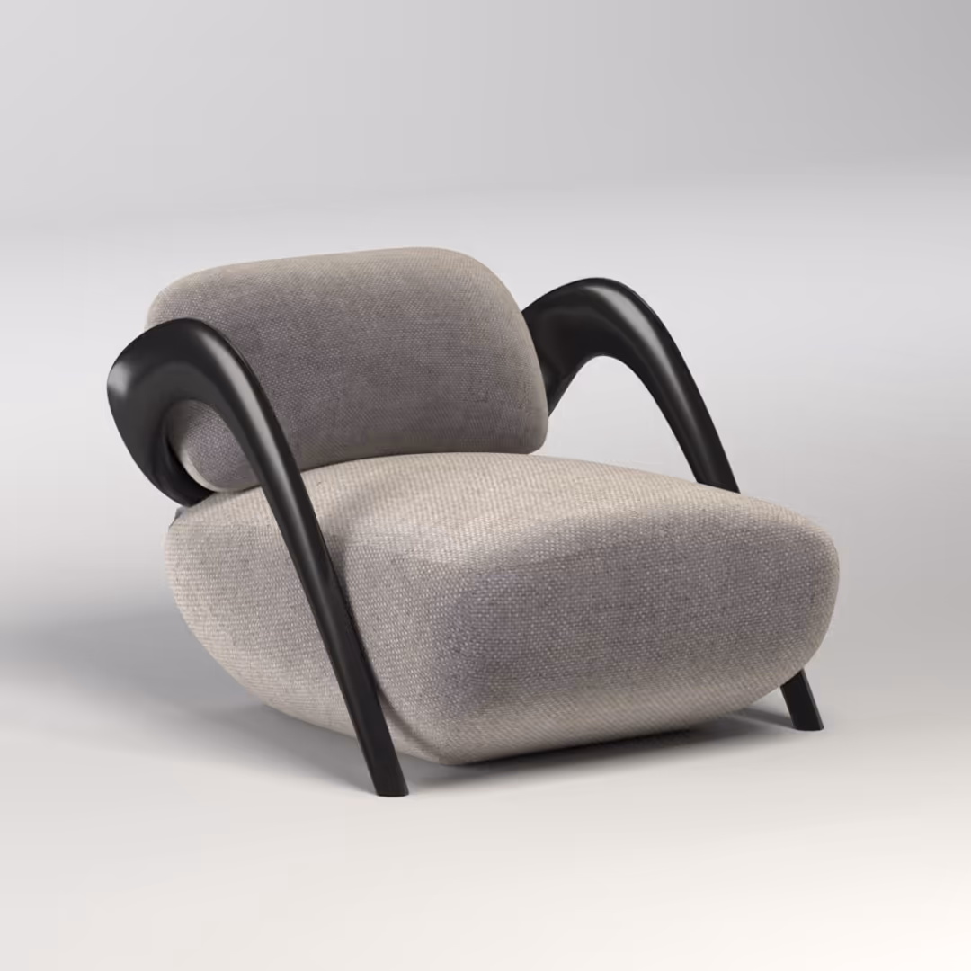 Aroha House Arcadia Sculptural Lounge Chair — Art Form Seating with Curved Arm Shells for Luxury Homes & Design Galleries