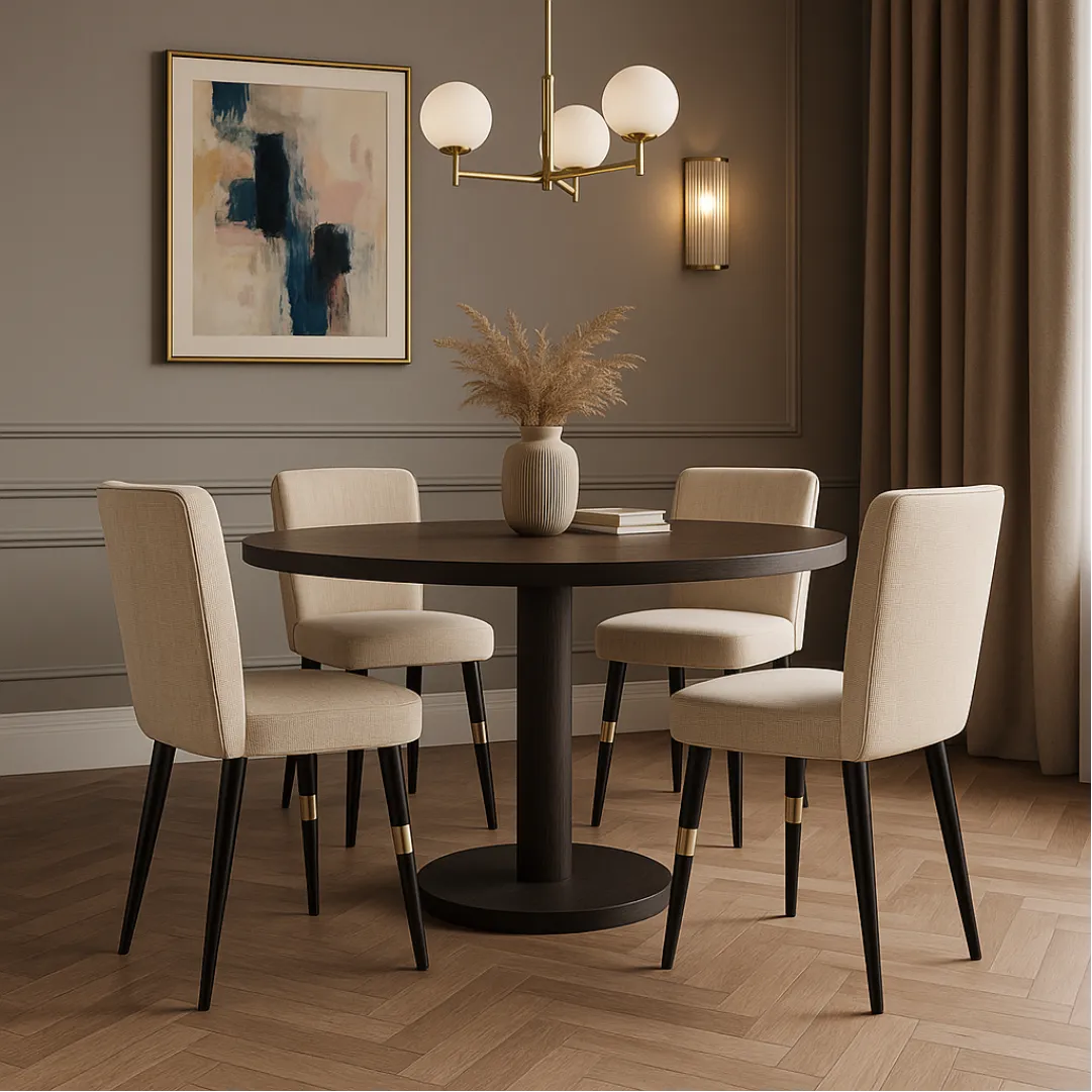 Aroha House Turin Premium Dining Chair — Upholstered Straight Back