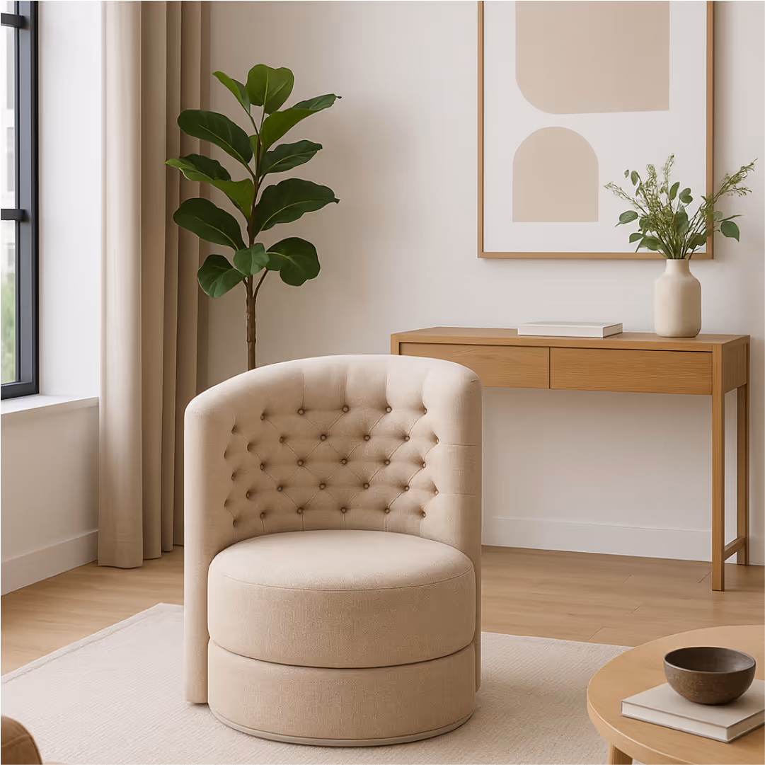 Aroha House Aurelia High-Back Accent Chair — Sculpted Velvet Seating for Luxury Hotels, Boutiques & Designer Homes