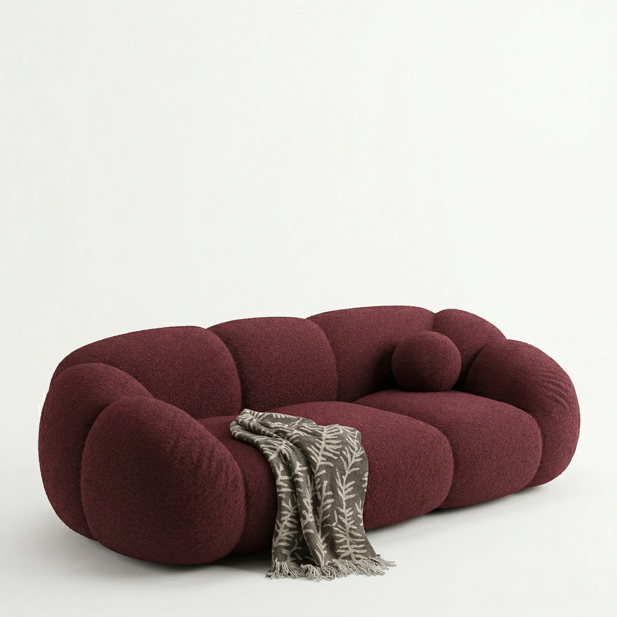 Aroha House Wine Bubble Plush Sofa – Statement Luxury Seating India